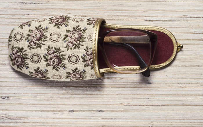 Slipper and reading glasses